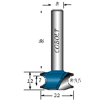 DEKORFRÄS D:22, L:7MM